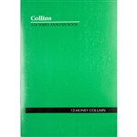 COLLINS A24 SERIES ANALYSIS BOOK 13 MONEY COLUMN FEINT RULED STAPLED 24 LEAF A4 GREEN