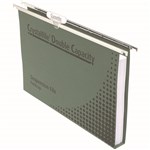 CRYSTALFILE DOUBLE CAPACITY SUSPENSION FILES 30MM FOOLSCAP GREEN PACK 10