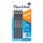 PAPERMATE INKJOY GEL PENS 07MM BLACK PACK 4