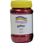 RAINBOW GLITTER 250G JAR RED