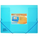 BANTEX COOL FROST DOCUMENT WALLET A4 TRANSPARENT BLUE