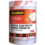 SCOTCH 502 STICKY TAPE 24MM X 66M PACK 6