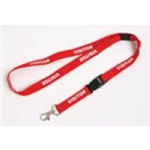 LANYARD PRINTED VISITOR BREAKAWAY REDWHITE 