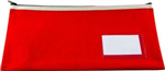 PENCIL CASE POLYESTER 1 ZIP WITH NAME CARD  ASSTD  23CM X 15CM 