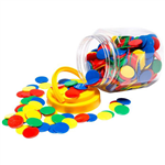LEARNING CAN BE FUN COUNTERS ROUND 2 COLOURS TUB 200 RED  YELLOW CRRY200