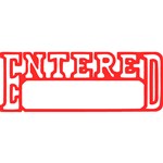 XSTAMPER CXBN 1205 PREINKED MESSAGE STAMP ENTEREDDATE 42 X 13MM RED