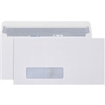 CUMBERLAND DLX ENVELOPES SECRETIVE WALLET WINDOWFACE STRIP SEAL LASER 90GSM 235 X 120MM WHITE BOX 500