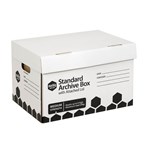 MARBIG ARCHIVE BOX WITH ATTACHED LID WHITE