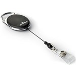 DURABLE BADGE REEL STYLE WITH SNAP BUTTON STRAP BLACK