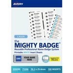 AVERY THE MIGHTY NAME BADGE INSERT SHEETS 762 X 254MM WHITE PACK 5