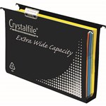 CRYSTALFILE EXTRA WIDE SUSPENSION FILES 50MM PP FOOLSCAP BLACK BOX 10