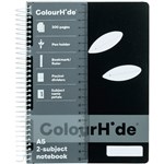 COLOURHIDE 2SUBJECT NOTEBOOK 300 PAGE A5 BLACK