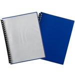 DISPLAY BOOK A4 20 PKT CLEAR FRONT BLUE
