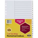 MARBIG INDEX DIVIDER NUMERICAL 120 TAB PP A4 WHITE