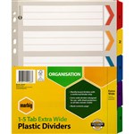 MARBIG DIVIDER EXTRA WIDE MANILLA 5TAB A4 ASSORTED