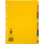 MARBIG DIVIDER MANILLA 12TAB A4 BRIGHT ASSORTED
