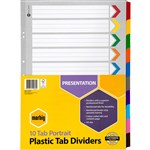 MARBIG DIVIDER REINFORCED MANILLA 10TAB A3 ASSORTED