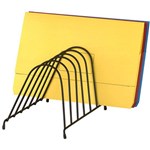 MARBIG STEP FILE WIRE ORGANISER RACK 6 SLOT ANGLED BLACK