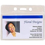 REXEL ID POUCH SOFT LANDSCAPE 94 X 78MM CLEAR PACK 10