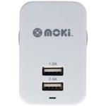 MOKI USB WALL CHARGER DUAL WHITE