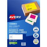 AVERY 35937 L7163FG HIGH VISIBILITY SHIPPING LABEL LASER 14UP FLUORO GREEN PACK 25