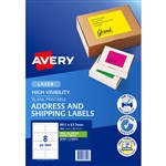 AVERY 36104 L7165FG HIGH VISIBILITY SHIPPING LABEL LASER 8UP FLUORO GREEN BOX 25
