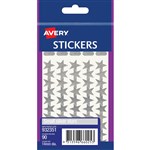 AVERY 932351 MERIT STAR STICKERS 14MM SILVER PACK 90