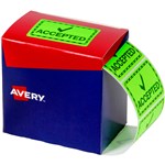 AVERY 932620 MESSAGE LABEL ACCEPTED 75 X 488MM FLUORO GREEN PACK 1500