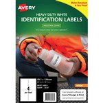 AVERY 936068 J4774 HEAVY DUTY INKJET LABELS 4UP WHITE PACK 10