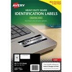AVERY 959201 L6009 HEAVY DUTY LASER LABELS 48UP SILVER PACK 20