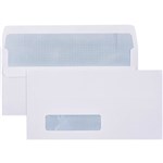 CUMBERLAND DLX ENVELOPES SECRETIVE WALLET WINDOWFACE 28 X 95 SELF SEAL 80GSM 235 X 120MM WHITE BOX 500