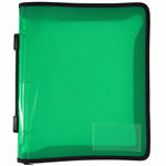 ZIPPER BINDER A4 3D 25MM WITH HANDLE GREEN