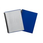 DISPLAY BOOK A4 20 PKT CLEAR FRONT BLUE