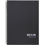 PICTOR NOTEBOOK A5 200PG SPIRAL SIDE OPEN PP BLACK