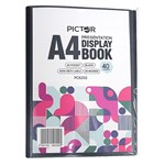 PRESENTATION DISPLAY BOOK A4 WITH INSERT COVER 40PKT BLACK