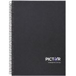 PICTOR SPIRAL NOTEBOOK A4 240PG SIDE OPEN PP BLACK