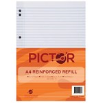 PICTOR REINFORCED A4 LOOSE LEAF REFILL 8MM RULED 50 SHEETS