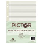 PICTOR REINFORCED A4 LOOSE LEAF REFILL 18MM DOTTED THIRDS 50 SHEET