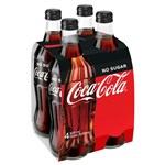 COCA COLA NO SUGAR SCREW TOP GLASS BOTTLE 330ml 6x4PK