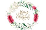 CHRISTMAS CARD AUSTRALIAN WREATH