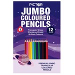 PICTOR PREMIUM JUMBO COLOURED PENCILS 50MM PACK 12