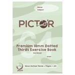 PICTOR PREMIUM EXERCISE BOOK DOTTED THIRDS 18MM 70GSM 64 PAGE A4 PLUTO
