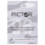PICTOR PREMIUM EXERCISE BOOK DOTTED THIRDS 18MM 70GSM 96 PAGE A4 SATELLITE