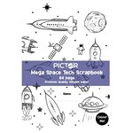 PICTOR PREMIUM PRO 330 X 245MM  64 PAGE PP MEGA SPACETECH SCRAPBOOK 100GSM