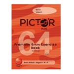 PICTOR PREMIUM MINI 225 X 175MM 64 PAGE EXERCISE BOOK 8MM RULED 70GSM MARS