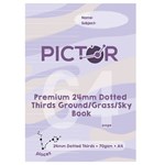 PICTOR COLOURED A4 64 PAGE GROUND  GRASS  SKY EXERCISE BOOK 24MM DOTTED THIRDS PISCES