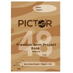 PICTOR PREMIUM A4 48 PAGE PROJECT BOOK 8MM PLAINRULED 70GSM LEO