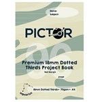 PICTOR PREMIUM A4 96 PAGE PROJECT BOOK 18MM PLAINDOTTED THIRDS 70GSM AQUARIUS