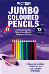 PICTOR PREMIUM JUMBO COLOURED PENCILS 50MM PACK 12