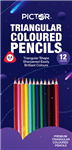 PICTOR TRIANGULAR PENCIL ASSORTED COLOURS PK12